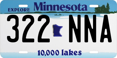 MN license plate 322NNA