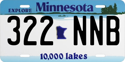 MN license plate 322NNB