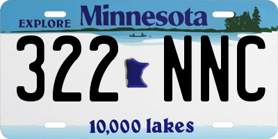 MN license plate 322NNC