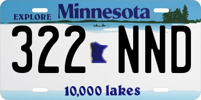 MN license plate 322NND