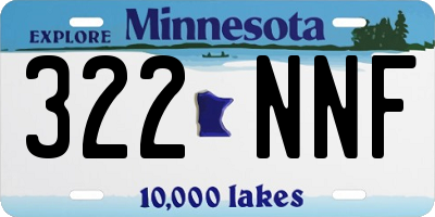 MN license plate 322NNF