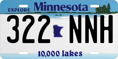 MN license plate 322NNH