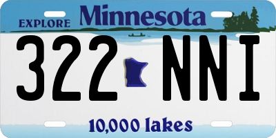 MN license plate 322NNI