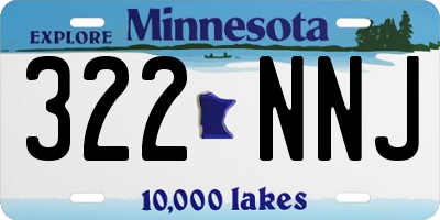 MN license plate 322NNJ