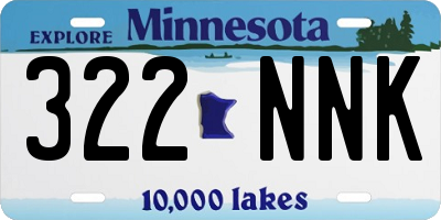 MN license plate 322NNK
