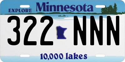MN license plate 322NNN