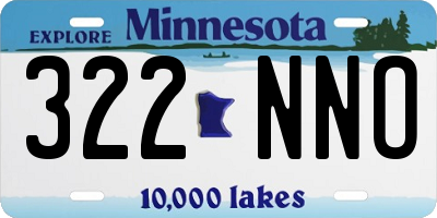 MN license plate 322NNO