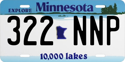 MN license plate 322NNP