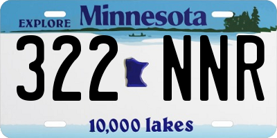 MN license plate 322NNR