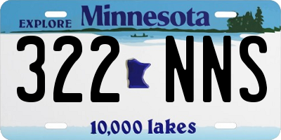 MN license plate 322NNS