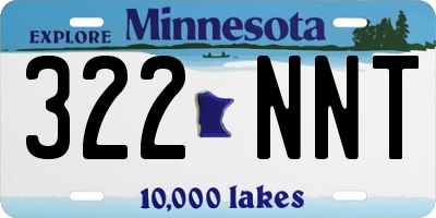 MN license plate 322NNT