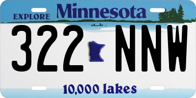 MN license plate 322NNW