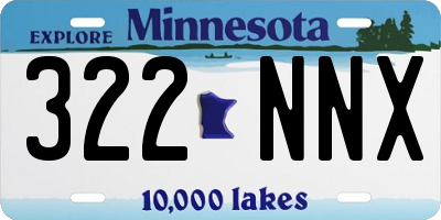 MN license plate 322NNX