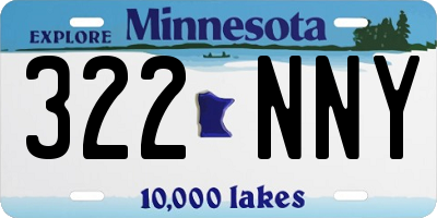 MN license plate 322NNY