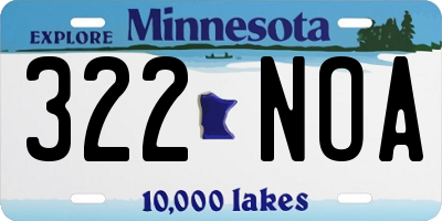 MN license plate 322NOA