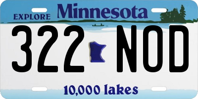 MN license plate 322NOD