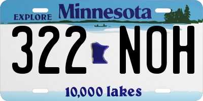 MN license plate 322NOH