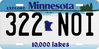 MN license plate 322NOI