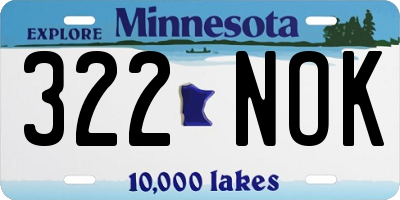 MN license plate 322NOK