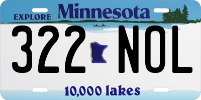 MN license plate 322NOL
