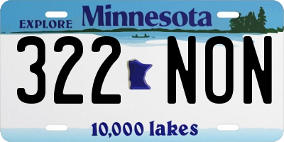 MN license plate 322NON