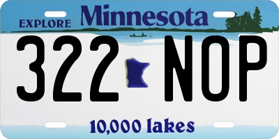 MN license plate 322NOP
