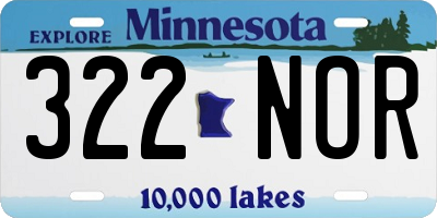 MN license plate 322NOR