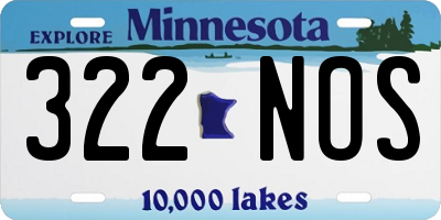MN license plate 322NOS