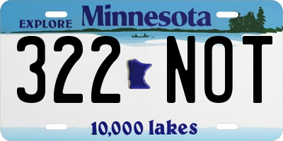 MN license plate 322NOT
