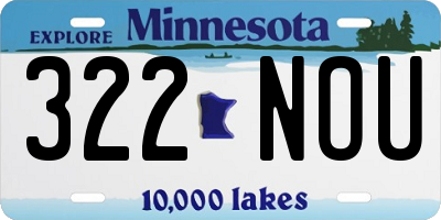 MN license plate 322NOU