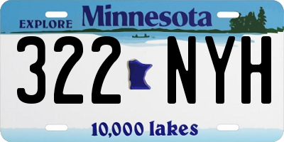 MN license plate 322NYH