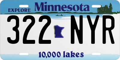 MN license plate 322NYR