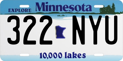 MN license plate 322NYU