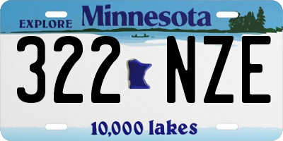 MN license plate 322NZE