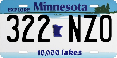 MN license plate 322NZO