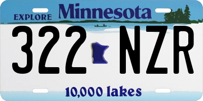 MN license plate 322NZR
