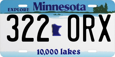 MN license plate 322ORX