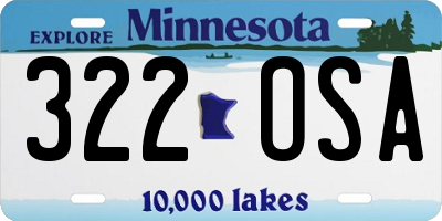 MN license plate 322OSA