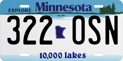 MN license plate 322OSN