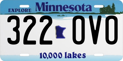 MN license plate 322OVO
