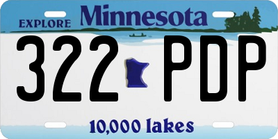 MN license plate 322PDP