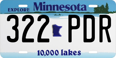 MN license plate 322PDR