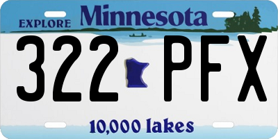 MN license plate 322PFX