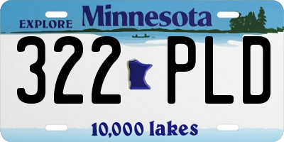 MN license plate 322PLD