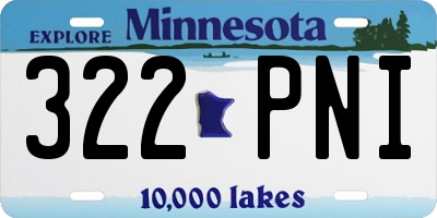 MN license plate 322PNI