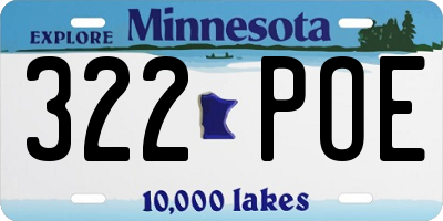 MN license plate 322POE