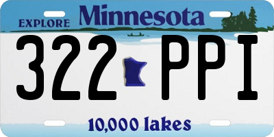MN license plate 322PPI