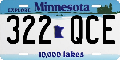 MN license plate 322QCE