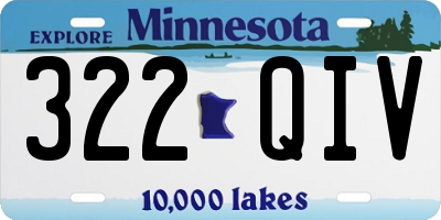 MN license plate 322QIV