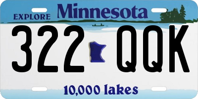 MN license plate 322QQK